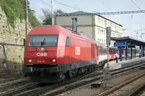 �BB 2016 023 mit dem REX 2521 nach Wien Hbf. bei der Ausfahrt aus Bratislava Hl.St. aufgenommen am 13.10.2014