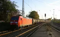 145 046-9 DB  kommt aus Richtung Aachen-West,Laurensberg,Richterich,Kohlscheid und fährt durch Herzogenrath als Umleiter mit einem langen  Ölzug aus Antwerpen-Petrol(B) nach Basel(CH) und fährt in Richtung Hofstadt,Finkenrath,Rimburg,Übach-Palenberg,Zweibrüggen,Frelenberg,Geilenkirchen,Süggerrath,Lindern,Brachelen,Hückelhoven-Baal,Baal,Erkelenz,Herrath,Beckrath,Wickrath,Rheydt.
Bei schönem Novemberwetter am 2.11.2014.