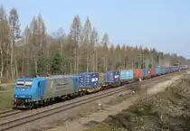 VPS 185 530 mit DGS 69187 (Hamburg-Waltershof–Lehrte) am 02.04.2011 zwischen Unterl�� und Eschede