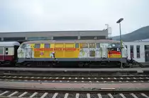 Die BR 218  Udo Lindenberg  in Miltenberg auf dem Abstellgleis am 2014:10:29, 11:57:47 Uhr