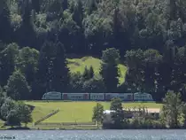 Ein Triebzug vom Schliersee aus fotografiert am 17.08.2014