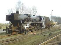 M�rz 1991.Eine ehem.52er  Kriegslok  PKP Ty2 auf dem Rangiergel�nde in Wolsztyn(Wollstein)Archiv P.Walter