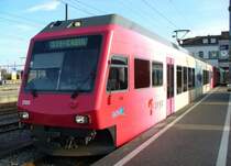 GTW = Gelenktriebwagen Be 2/6  2000 ..Abfahrbereit nach Ste.Croix im TRAVYS Bahnhof von Yverdon-les-Bains am 31.12.2006