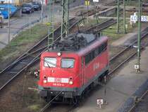 Die einseitig Ein�ugige 140 013 am 16.12.06 in Mannheim Rangierbahnhof.