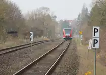 Templin Stadt RE 28775 nach Berlin vor den Einfahrsignalen Templins