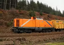 211 237-3 Northrail auf der Frankenwaldrampe bei Steinbach am 14.11.2014.