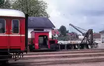 OHJ (Odsherreds Jernbane) Rangiertraktor 35 (Frichs 1933, Motor: Frichs-Dieselmotor 6115CA) Bahnhof Nykøbing Sjælland am 25. Juli 1974.