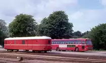 OHJ (Odsherreds Jernbane) Postwagen D 246 Bahnhof Nykøbing Sjælland am 25. Juli 1974.