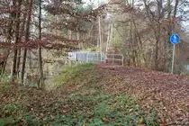 23.11.14 Unverkennbar eine alte Eisenbahnstrecke. Brücke über Gleuen Fließ, Strecke (Templin) Fährkrug - Fürstenwerder