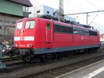 151 014 steht am 17.1.07 f�r den Abendlichen Fz55735 bereit in Worms.