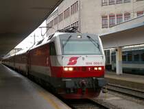 1014 008-5 in Wien West vor der Abfahrt nach Kosice, 19.1.2007