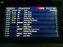 Tja, Orkan Kyrill hat halb Europa geh�rig durchgesch�ttelt. Hier die Fahrplantafel in Wels am  Morgen danach . [19.01.06]