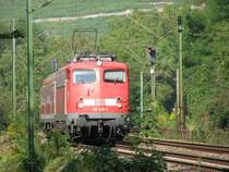 BR 110 416-5 vor einem RB zwischen Besigheim und Bietigheim-Bissingen in H�he der ehemaligen Blockstelle Forst.