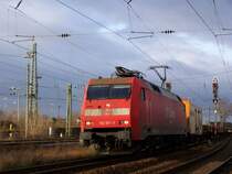 152 011 durchf�hrt am 20.1.07 von Worms Br�cke kommend den Bahnhof Worms.