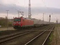 Am 09.11.2014 kam 185 011 mit einem DB Schenkerzug aus Richtung Wittenberge nach Stendal und fuhr weiter in Richtung Magdeburg.