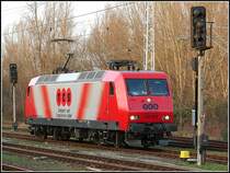 Die noch relativ frisch umlackierte 145 002 der Transport und CargoService GmbH die zur Zeit im Diensten der OHE steht. Aufgenommen am 14.01.07 in Rostock Bramow