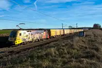 1116 153  ÖAMTC  ist mit dem Zug 53158 nach Retz unterwegs. Das Foto entstand am 19.12.2014 kurz nach Gramatneusiedl in Fahrtrichtung Himberg.