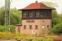 Ehemaliges Stellwerk im Bahnhof Lichtenfels am 13.08.2012.
