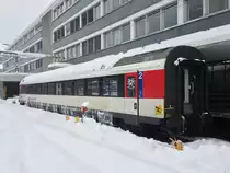 Der B EWIV 50 85 21-95 289-7 abgestellt als Reserve in St. Gallen, 01.01.2015.