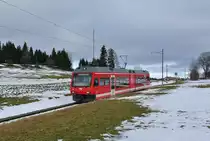 ABe 2/6 234 als Regio 232 bei les Bois, 07.01.2015.