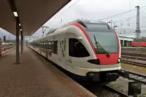 Am 26.02.2014 stand RABe 521 006 abgestellt auf einem Stumpen in Basel Bad Bf und wartet auf ihren nächsten Einsatz.