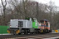 BUVL/DPR 275 021 am 10.2.14 mit DPR Lok30 am Abzw-Lotharstraße in Duisburg-Neudorf.