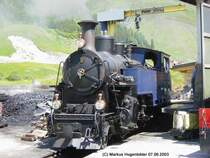 DFB HG 3/4 9  Gletschhorn  vor dem Depot in Realp DFB am 07.06.2003