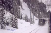 ....und verschwindet in Richtung Preda - M�rz 1979