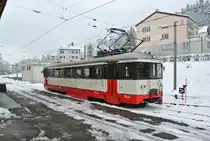 BDe 4/4 Nr. 3 in Les Brenets, 20.01.2015.