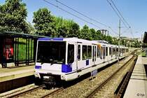 Mtro Ouest (m1): Bem 4/6 210 + 203 in der Station Mouline (30. April 2002)