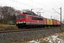  Am 24.01.2015 kam die 155 230-6 (707)  von der MEG   aus Richtung Stendal und fuhr weiter in Richtung Wittenberge .