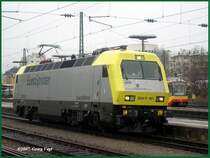 Der Eurosprinter wartet am 18.01.07 in Pforzheim Hbf auf die berholung durch IC 2067.