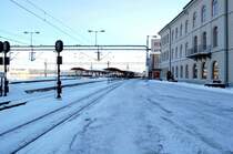 Drammen Bahnhof in Norwegen am 27. januar 2007. Meistens herscht hier reger Verkehr, aber an diesem Samstag Nachmittag war es eher ruhig.