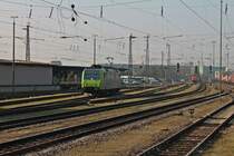 Am 13.03.2014 stand BLS Cargo Re 485 009-5 ganz alleine auf einem angemieteten Abstellgleis in Basel Bad Bf.