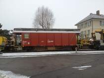 SBB Montagewagen des FMZ Teams. Name: Lady MO, Xs 40 85 95 88 759-1 in Biel/Bienne am 26/28.01.2015
Das zweite Fenster wurde demontiert, nach dem Unfall im Kanton Fribourg im Jahr 2012.
