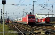 Am 01.02.2015 kam die 101 093-3 von der DB aus Richtung Braunschweig nach Stendal und fuhr weiter in Richtung Berlin.