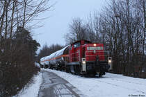 294 624 ist am 30.01.2015 mit der Übergabe auf der gut 5 Kilometer langen Strecke von Geretsried nach Wolfratshausen unterwegs.