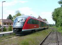 Blick nach Norden auf 642 623, der am 11.5.11 baustellenbedingt in Baunach wendete. Drei Wochen später wurden die DB-Desiros auf der Strecke nach Ebern von agilis-RegioShuttles abgelöst.