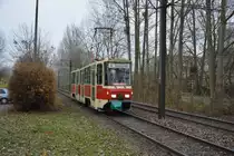 KT4D 001 unterwegs als Glühwein-Express durch Potsdam. Aufgenommen am 30.11.2014, Potsdam Magnus-Zeller-Platz.
