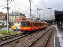 SZU - Triebagen Be 4/4 556 521 bei der durchfahrt im Bahnhof Zürich Giesshübel am 24.01.2015