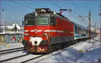 SŽ 342-024 zieht EC151 'Emona' durch Maribor-Tabor Richtung Ljubljana. /2.1.2015