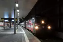 1116 138-9  Heeressport  mit dem EN 421 (Düsseldorf Hbf - Wien Westbf.) am Düsseldorfer Hbf am 05.02.15