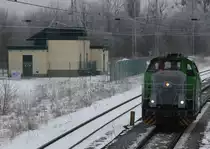 Jan. 2015 Bernau bei Berlin. Vossloh G6 Richtung Eberswalde