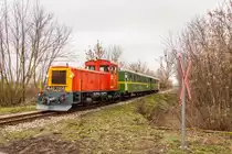 Mk48,2008 mit einem Fotozug vor der Haltestelle Pálmajor am 11.01.2014