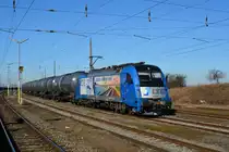 Das Highlight meines Wien Aufenthaltes war zweifelsohne die 1216 910 von LTE die mit einem Kesselwagenzug aus Italien in den Bahnhof Gramatneusiedl bei Wien eingefahren ist und nach dem umsetzen der Lok auf Weiterfahrt nach Hegyeshalom in Ungarn wartet.Aufnahme entstand am 3.2.2015 im Bahnhof von Gramatneusiedl.