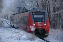 442 127 (Talent 2) fährt am 31.01.2015 auf der RB 22 (RB 28852) nach Michendorf. Aufgenommen Potsdam Pirschheide unterer Bahnhof. 