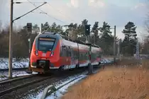 442 143 (Talent 2) unterwegs am 05.02.2015 auf der RB 18572 nach Berlin Gesundbrunnen. Aufgenommen bei Großbeeren.
