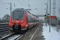 442-128 / 442-628 (Talent 2) fährt am 06.02.2015 auf der RB 13076 nach Königs Wusterhausen. Aufgenommen bei der Einfahrt Saarmund