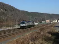 Die 250 006 am 16.02.2015 unterwegs bei Königstein.