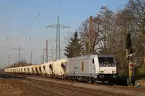 RHC DE 801 (285 112) am 10.3.14 mit einem leeren Kalkzug in Ratingen-Lintorf.
